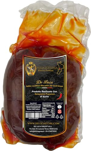 Nduja Di Spilinga Premium Reserve Av Svart Svin De Luca 100% Italiensk Tillverkad I Calabria De Luca Italiensk Excellence Som Gör Världen Drömmer 400g