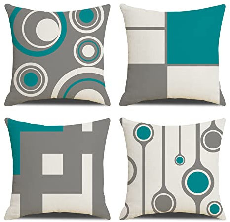 MYCDXE Wurfkissenbezüge 60 x 60 cm Kissenbezüge 24 x 24 Zoll Leinen Dekorative Kissenbezüge Beschützer mit unsichtbarem Reißverschluss für Couch, Sofa, Autostuhl