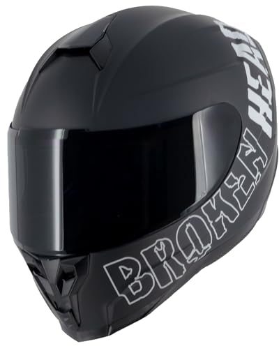 Broken Head BeProud Sport Black Edition - Integralhelm Schwarz + Schwarzes Visier - Motorradhelm (S (55-56 cm))