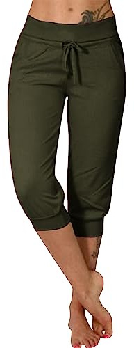 Pantalon Capri pour femme 3/4 - Stretch - Pantalon de randonnée d'été 3/4 - Pantalon de sport - Pantalon de jogging - Barmuda - Pantalon d'été - Longueur genou - Pantalon de loisirs - Grandes tailles