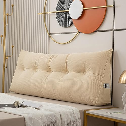 PALVIT Triangulär huvudgavel kudde - 100 x 50 x 20 cm mjuka stora bekväma läskuddar för sängar soffor - ryggkorsryggstödskudde - sovrum kilkuddar
