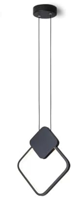 NICRX Lampada a sospensione e a sospensione a LED dimmerabile nera da 12 W, lampada a sospensione e a sospensione dimmerabile per soggiorno, sala da pranzo, comodino (Diamante)