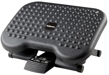 Fellowes Everyday Plus Foot Support Ergonomic Foot Rest with Non-Slip Base - Foot Rest Under Desk - Foot Rest Stool for Office & Home - Black