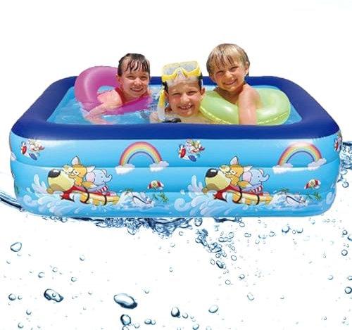 Cutiolly Aufblasbarer Pool 120x85x30CM, Kinderpool Aufblasbar, PVC-Material, Weiß, Rechteckig, für Balkon & Garten, für Kinder