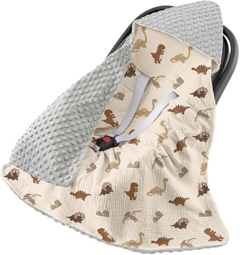 Susurration Manta para Cochecito de Bebé y Asiento Infantil, Suave Manta para Gatear para Niños, Manta para Dormir para Niños Pequeños,90 x 90 cm (Dinosaurios)