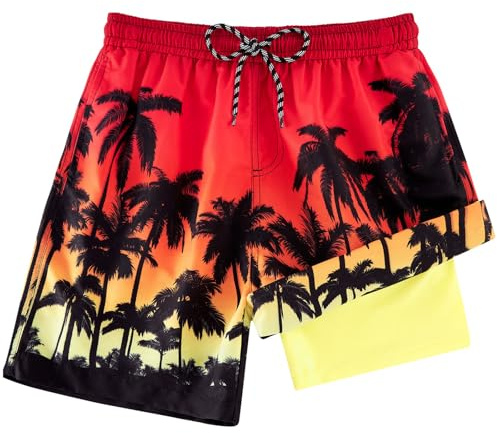Kids4ever Maillot de Bain pour garçon à séchage Rapide Doublure de Compression Boxer Anti-frottement Maillot de Bain Short de Plage Surf 7-18 Ans