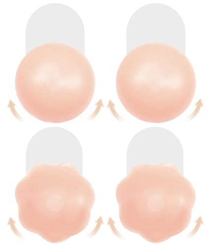 2Pares Sujetador Invisible Adhesivo Push Up Silicona Reutilizable Copas A-C | Varios estilos, ideal para vestidos sin espalda y trajes de baño, elevación segura, pezoneras de silicona reutilizables
