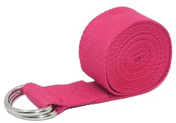 yogabälte elastiskt yogaband för balett, bomull, för pilates för stretching (röd rosa)