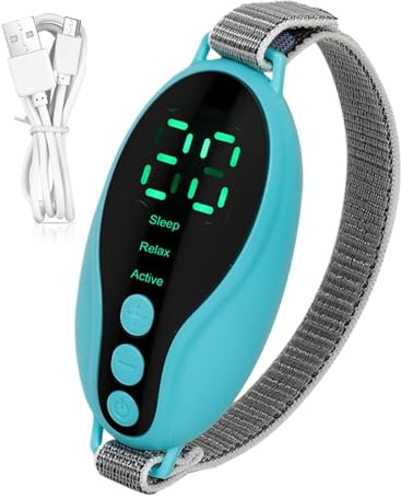 Sömnhjälpmedel – uppladdningsbart bärbart instrument 9,5 x 2,8 cm, EMS mikroströmspulsremsa, lätt sömnhjälpmedel för vuxna, avslappning, varm kompression, bandage,