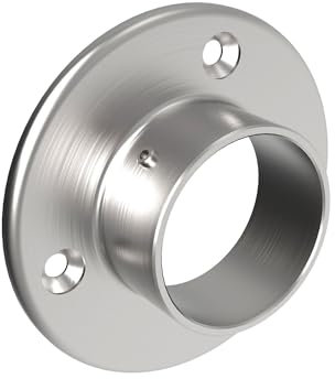 Sellon24® Edelstahl Rohr Flansch Edelstahlrohr Steckfitting Wand Wandhalter Wandflansch Gelaender Halterung für Handlauf Befestigung Wandanschluss Rund Wandhalterung Rohrflansch Bodenflansch 42,4mm