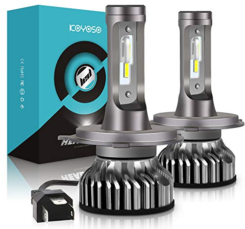 KOYOSO H4 LED Bombillas Coche,10000LM Xenon Blanco 6000K para 12V Auto, 2 Lámparas