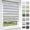 OUBO Doppelrollo Klemmfix, Rollos für Fenster ohne Bohren & mit Bohren (Grau, 70cm x 200cm), Duo Rollo Klemmrollo Fensterrollo Easyfix, lichtdurchlässig und verdunkelnd.