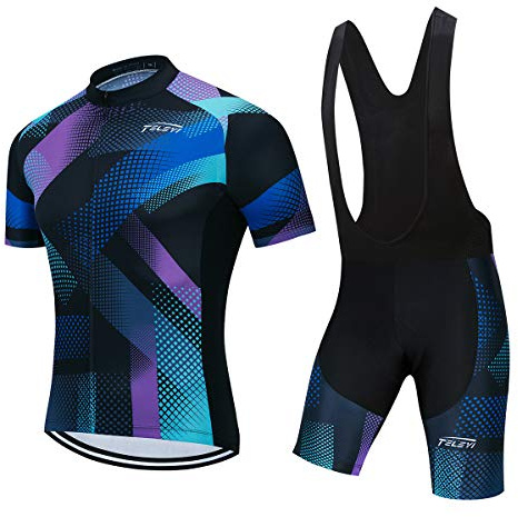Men's Cycling Jersey Set, Summer Boys Bib Shorts Suits Mountain Bike Cycling Clothing Set Biking Riding Jerseys Breathable…