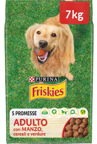PURINA FRISKIES® Adulto crocchette per cani con Manzo e Verdure. 1 Confezione da 7 kg