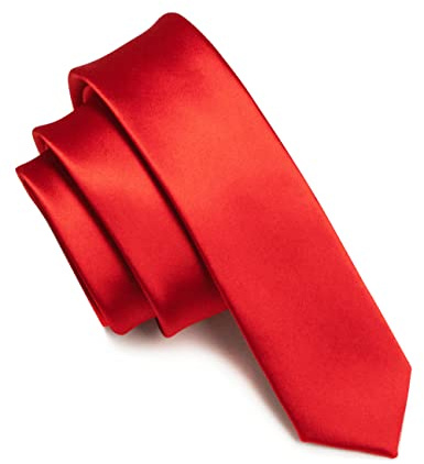 JEMYGINS Corbata Estrecha Para Hombre Unicolor 5cm Rojo