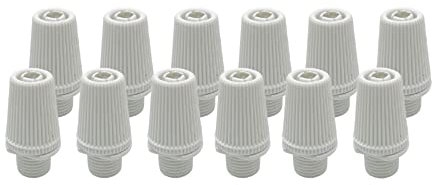 HALOTEC | Pack de 12 Serre-câbles Presse-étoupes | Blanc | Fixation et Soutien des Câbles Électriques pour Douilles | Protection et Sécurité | Fabrication Italienne