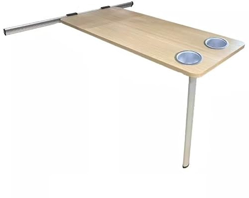 GQMYCDM Table Murale Rabattable pour Camping Car - Pieds Pliants + Kit Coulissant + 2 Emplacements pour Gobelets d'eau (Color : Typ C)