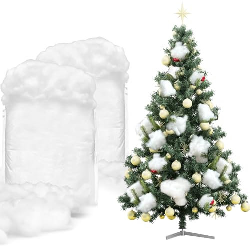 JOLIGAEA Weihnachten Kunstschnee Dekoschnee Füllwatte, 300g Weich Flauschig Schneewatte Deko, Deko Watte Schnee, Künstlicher Schneedecke Deko Landschaft, Weihnachtsbaum Dekoration, Weihnachtsdeko
