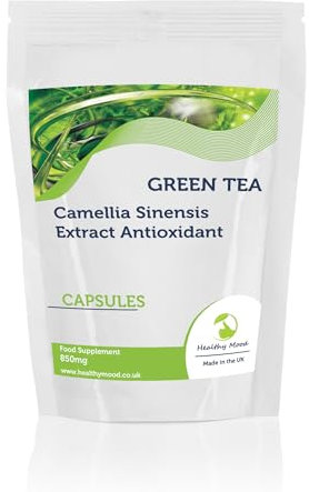 Green Tea 850mg 180 Capsules - High-Potency Antioxidant Supplement for Energy Boost & Metabolism Support