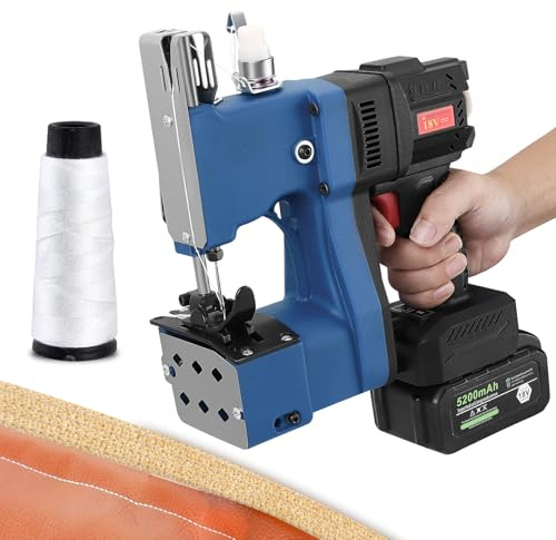 Do-Electr Máquina de coser sin escobillas para bolsas 5s/bolsa Máquina de coser portátil de alta resistencia para bolsas tejidas,telas no tejidas,cuero,almacenes y herramientas de embalaje para granja