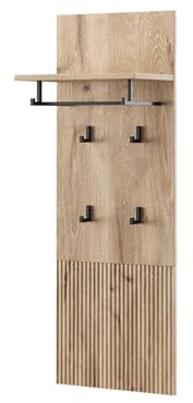 Vicco Perchero de Pared Eliza, Roble Vikingo, 43 x 120 cm, para Montaje en Pared con Varios Ganchos para Almacenamiento