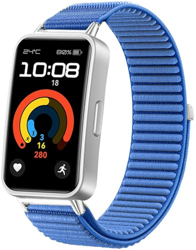 Issinlky nylonarmband kompatibelt med Band 8/9/10, elastiskt sportarmband för Band 8/9/10 kvinnor män