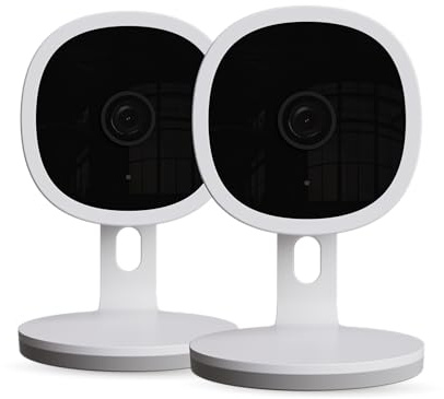 CALEX Telecamera di Sicurezza Intelligente, Telecamera IP WiFi 2K con Controllo tramite App, Visione Notturna e Audio Bidirezionale, per Interni, 2-pack