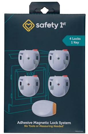 Safety 1st Adhesive Magnetic Lock System, 4 Locks And 1 Key