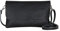 AmbraModa GLX11 - Damen Umhängetasche, Clutch, Handytasche aus echtem Leder mit abnehmbarem und verstellbarem Schultergurt, geeignet für Handys und Tablets bis zu 7 Zoll (Schwarz)