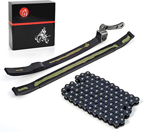 MOTO1988 Kit chaîne de distribution et guides pour Yamaha Big Bear 350 YFM350FW 4x4 1987-1997 Moto 4 YFM350ER 1987-1995 Raptor 350 YFM350R 2004-2013 WARRIOR 350 YFM350X 1988 7-2000. 4