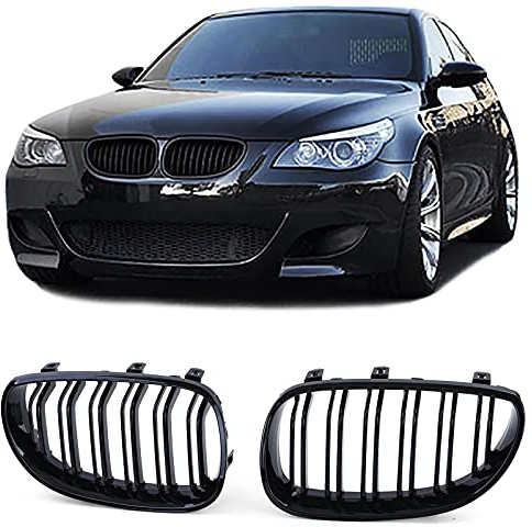Doppelsteg Kühlergrill Performance Schwarz Glanz für 5er BMW E60 E61 2003-2010
