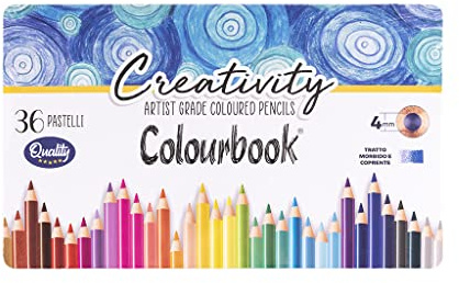Colourbook Pasteller mina 4 mm mjuka och täckande stretchkritor lätta att temperera (36)