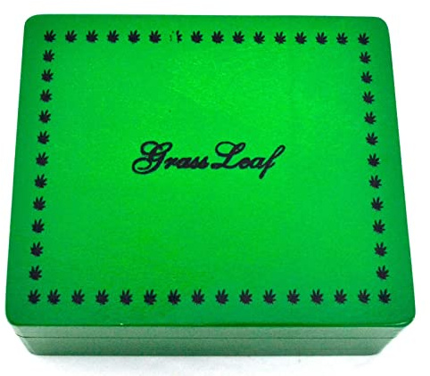 SHINE GRASSLEAF LARGE WOODEN ROLLING BOX ROLL BOX SMOKING FOR YOUR SMOKING ACCESSORIES (GREEN)