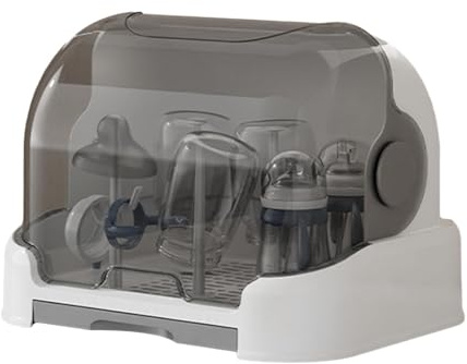 Whrcy Soporte para Biberones De Bebé, Estante De Secado con Escurridor, Portátil De Gran Capacidad, con Tapa Antipolvo
