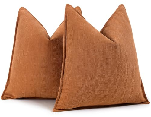 ZWJD Soffkuddfodral set med 2 Chenille soffkuddar med elegant design, mjuk och lyxig dekorativ kudde för soffa, säng och heminredning