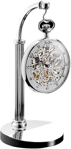 TAURISH Présentoir pour montre de poche – Demi-arche en laiton argenté chromé et support en laiton