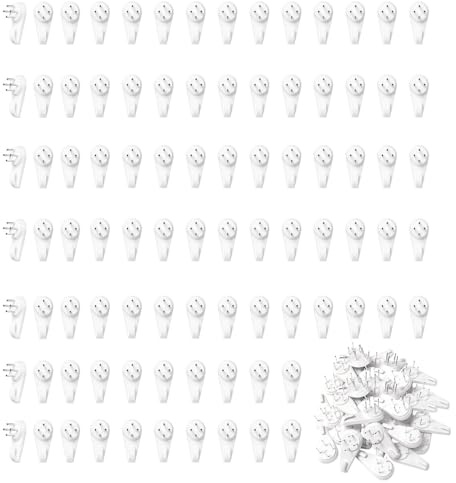 90 stycken spårlösa bilkrokar för hårda väggar, 3 cm väggkrokar, bilkrokar, plastbilhängare för gipsskivor, fotokrokar, inga spikar, små hårda väggbilderkrokar