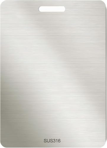 Titan Schneidebrett, 100% Edelstahl Schneidebrett 316, 2025 Antibakteriell Doppelseitiges Lebensmittel Grade Titanium Chopping Broad, Küchenbrett Frühstücksbrettchen Spülmaschinenfest(34 * 24cm)