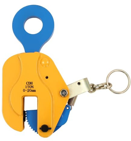 1T Vertical Plate Clamp, Heavy Duty Sheet Metal Lifting Clamp with Spring Locking Device, Opening Adjustable 0-0.79 in, for Vertical Lifting Transporting of Materials
