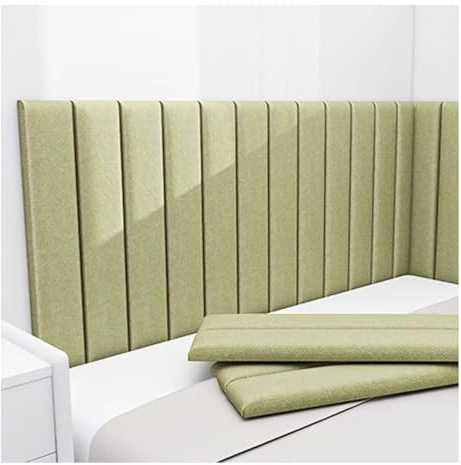 Panneaux muraux rembourrés Auto-adhésifs, tête de lit rembourrée Anti-Collision, pour Le Contour du lit, décoration de la Chambre (Vert Gazon, 15 pièces)