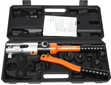 Pince à sertir hydraulique 10T - En acier Cr40 - Avec profil TH - 16-20-26-32 - Pour tube en cuivre, tube en acier inoxydable, tube en acier inoxydable, inserts de mâchoires TH, orange