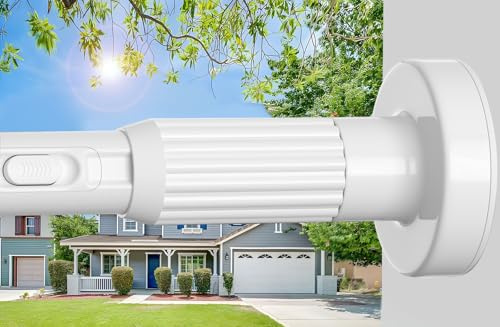 White Shower Curtain Pole 104-302cm No Drilling Extra Long Tension Rods Extendable Curtain Poles For Clothes Tension Curtain Rod For Curtains,Windows,Bathroom,1pcs
