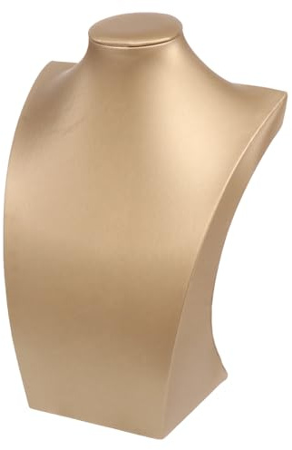 Generico Espositori per Collane Busto Design Collo in Materiale Sintetico Oro, Supporto Espositivo per Pendenti e Sweater Chain in Gioiellerie e Centri Commerciali