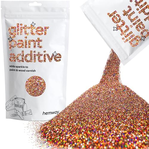 Bronze Brown Holographic Glitter Paint Additive 100g for Adding Sparkle to Paints & Varnish | Paint Walls Sparkly Add to Emulsion, Acrylic or Lacquer Indoor | Hemway