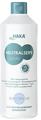 HAKA Neutralseife Liquid, Allzweckreiniger, 1L, Universalreiniger für den Haushalt und Auto, pH-neutrales Reinigungsmittel, Konzentrat, Duft Bergfrische
