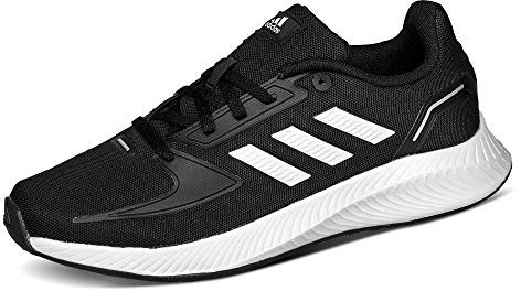 adidas Runfalcon 2.0 Running Shoe, Core Black/Cloud White/Silver Metallic, 28.5 EU