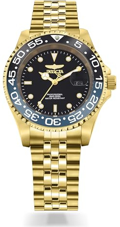 Invicta Pro Diver 36043 Herren Uhr - Wasserdicht - Analog - Quarzuhrwerk - Edelstahl mit schwarzen zifferblat - 40mm