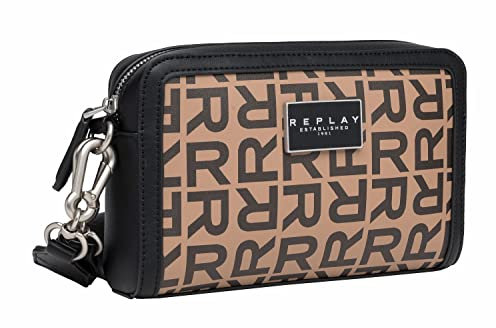 Replay Damen Tasche aus Kunstleder, Pale Grey Brown+Black 1531 (Mehrfarbig), Onesize