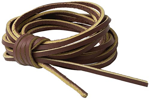 IPEA Cordino in Vera Pelle Quadrato per Accessori, Artigianato, Scarpe, Moda - Pelle Premium Made in Italy - 3m Lunghezza - Lacci - Cordino in Cuoio 3 mm Ritagliabile - Colore Choco