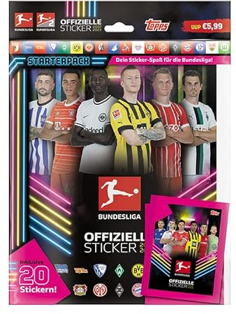Topps Bundesliga Aufkleber 2022/23 - Offizieller Bundesliga Fußball Aufkleber - Starter Pack
